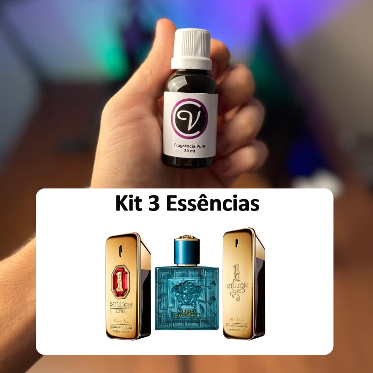 Kit 3 Essências 30ml Perfumes Aromatizantes - Alta Qualidade