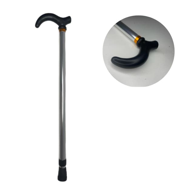 Bengala Para Idoso Alumínio Reforçada Resistente Ortopédica Regulável 6 Ajustes Cor Prata Ou Preta
