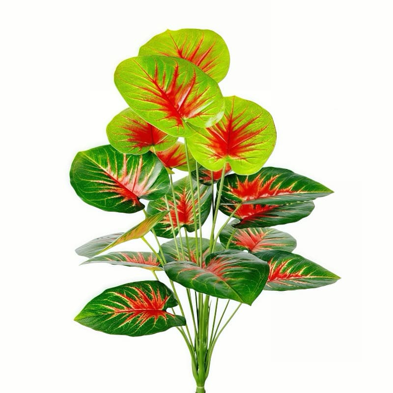 Árvore artificial grande de 18 folhas com folhas vermelhas