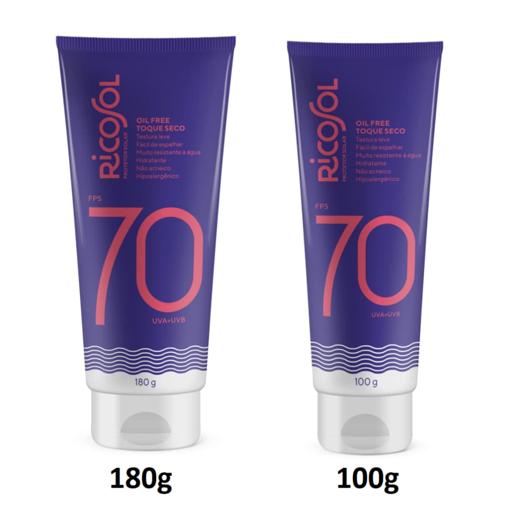 Protetor Solar Corporal Ricosol  FPS 70 Toque Seco - 100g ou 180g