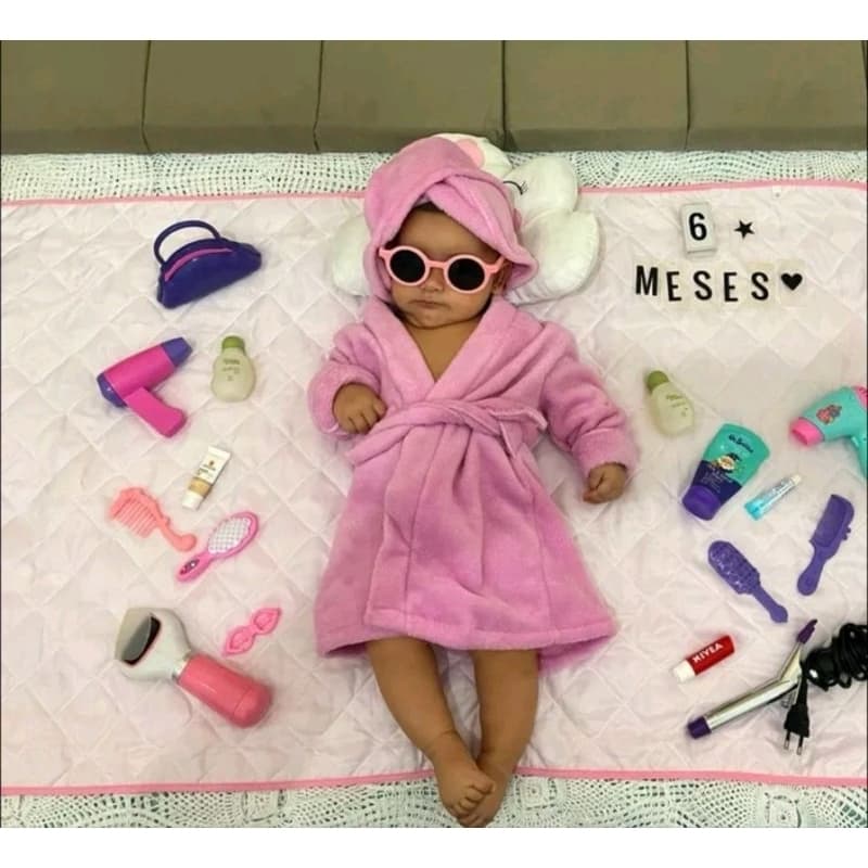 kit foto Roupão + touca / Roupão de bebê