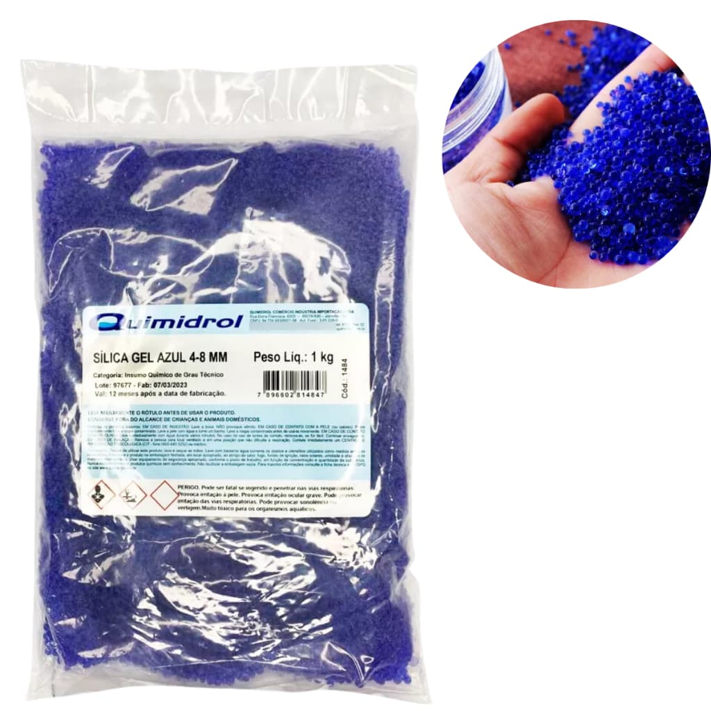 Silica Gel Azul 1kg Anti Umidade Mofo Desumidificante