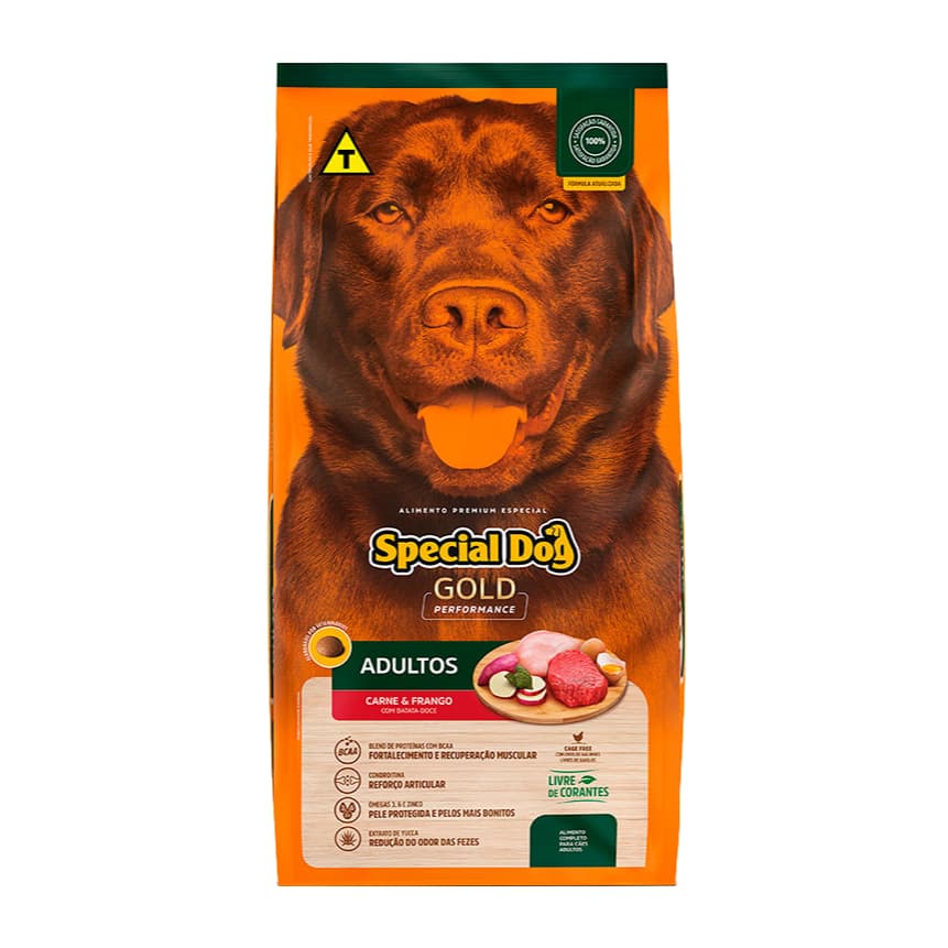 Ração Special Dog Gold Performance Carne e Frango com Batata Doce 15Kg