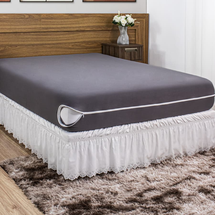 Capa Para Colchão King Size / Queen / Casal Padrão em Malha Gel (Helanca) com Zíper Fácil