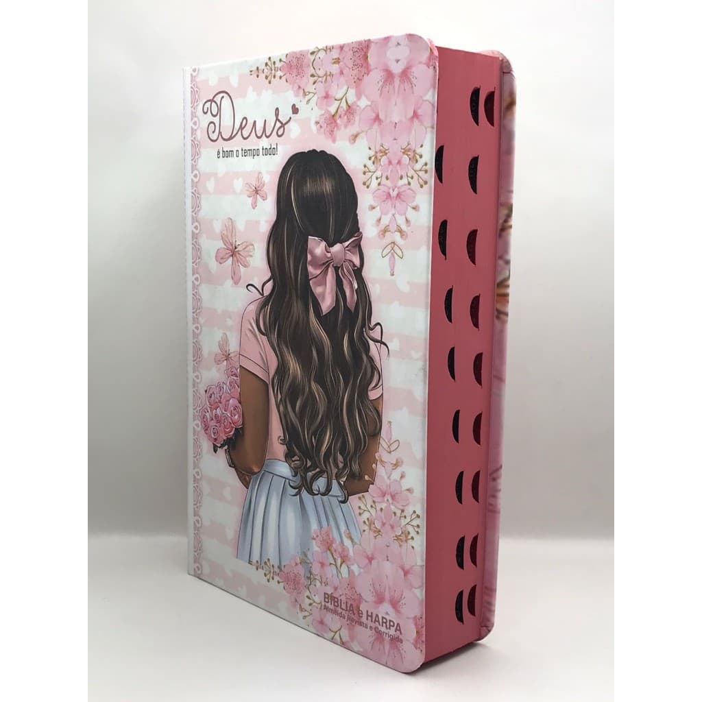 Bíblia Sagrada Tamanho Grande com Harpa Palavras de Jesus em Vermelho Capa Dura Deus é Bom o Tempo Todo