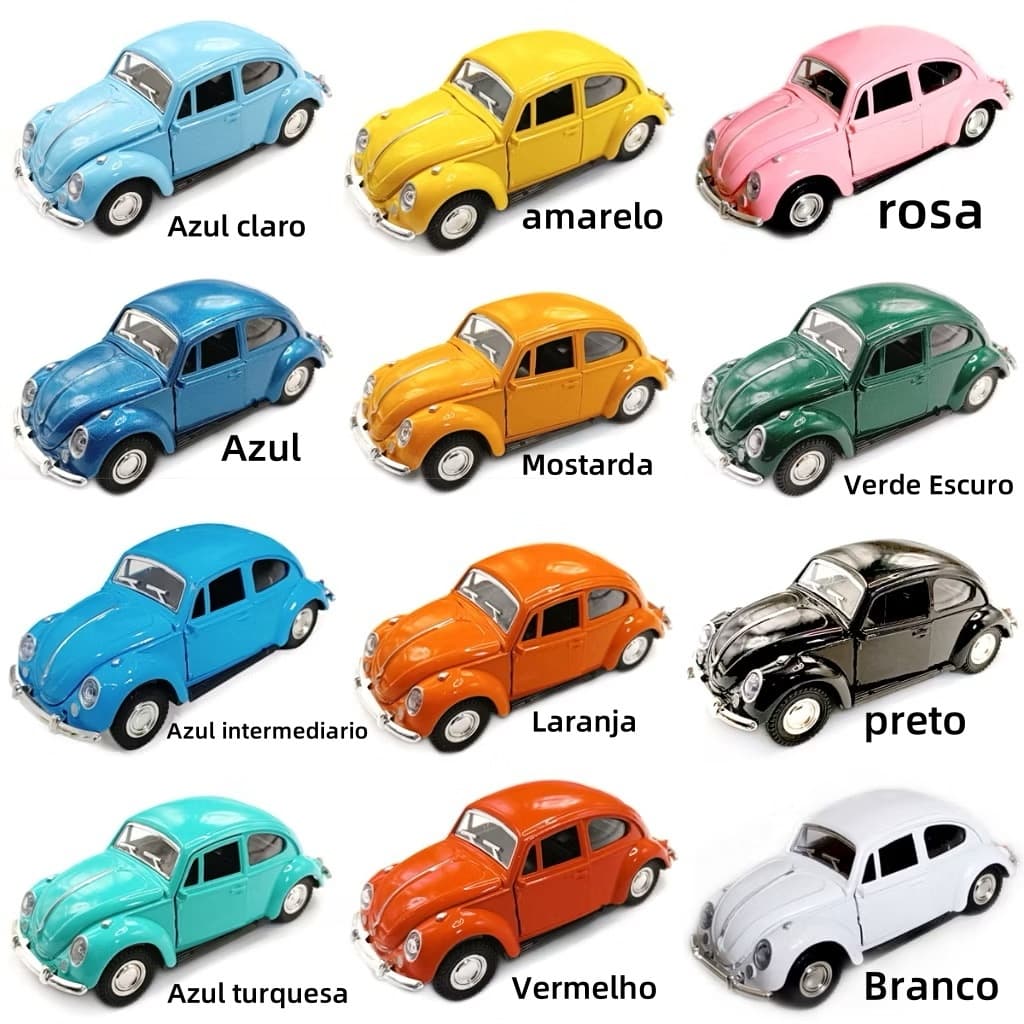 Miniatura Fusca Fusquinha Carrinho Coleção em Metal