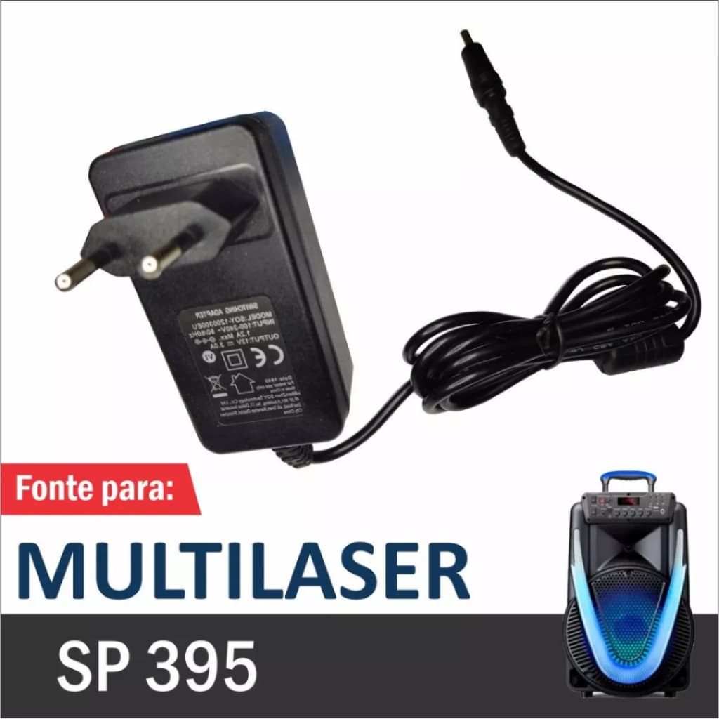 Carregador Fonte Para Caixa Sp 395 Multilaser Bivolt 9v