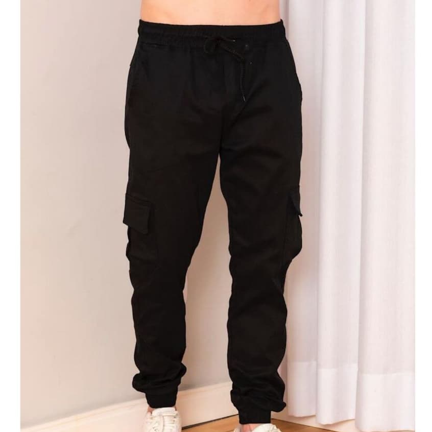 Calça Cargo Jogger Masculina com 6 bolsos