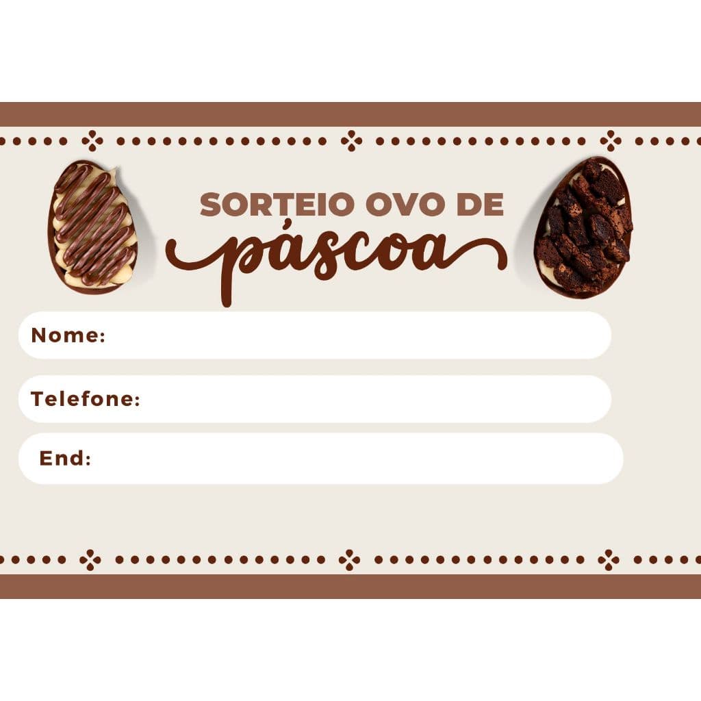 Kit c/ 5 Blocos de Cupom para Sorteio  Ovos de Páscoa Urna c/ 100 Folhas cada