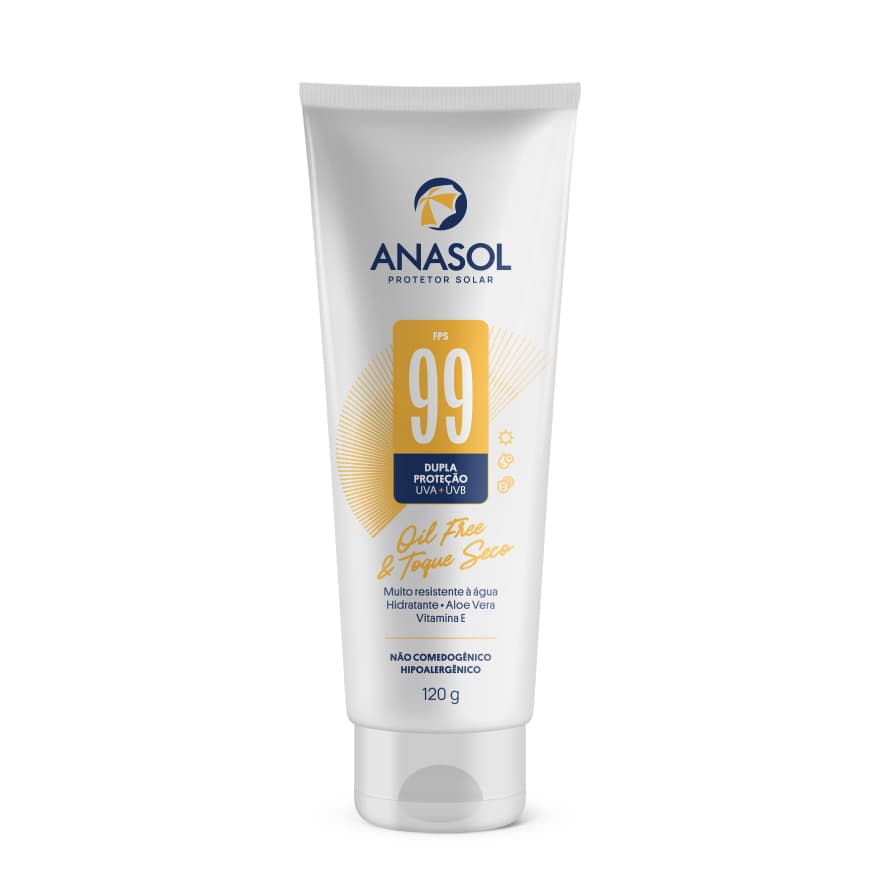 Anasol Protetor Solar Corporal Creme Fps 99 Toque Seco com Aloe Vera e Vitamina E - 120g