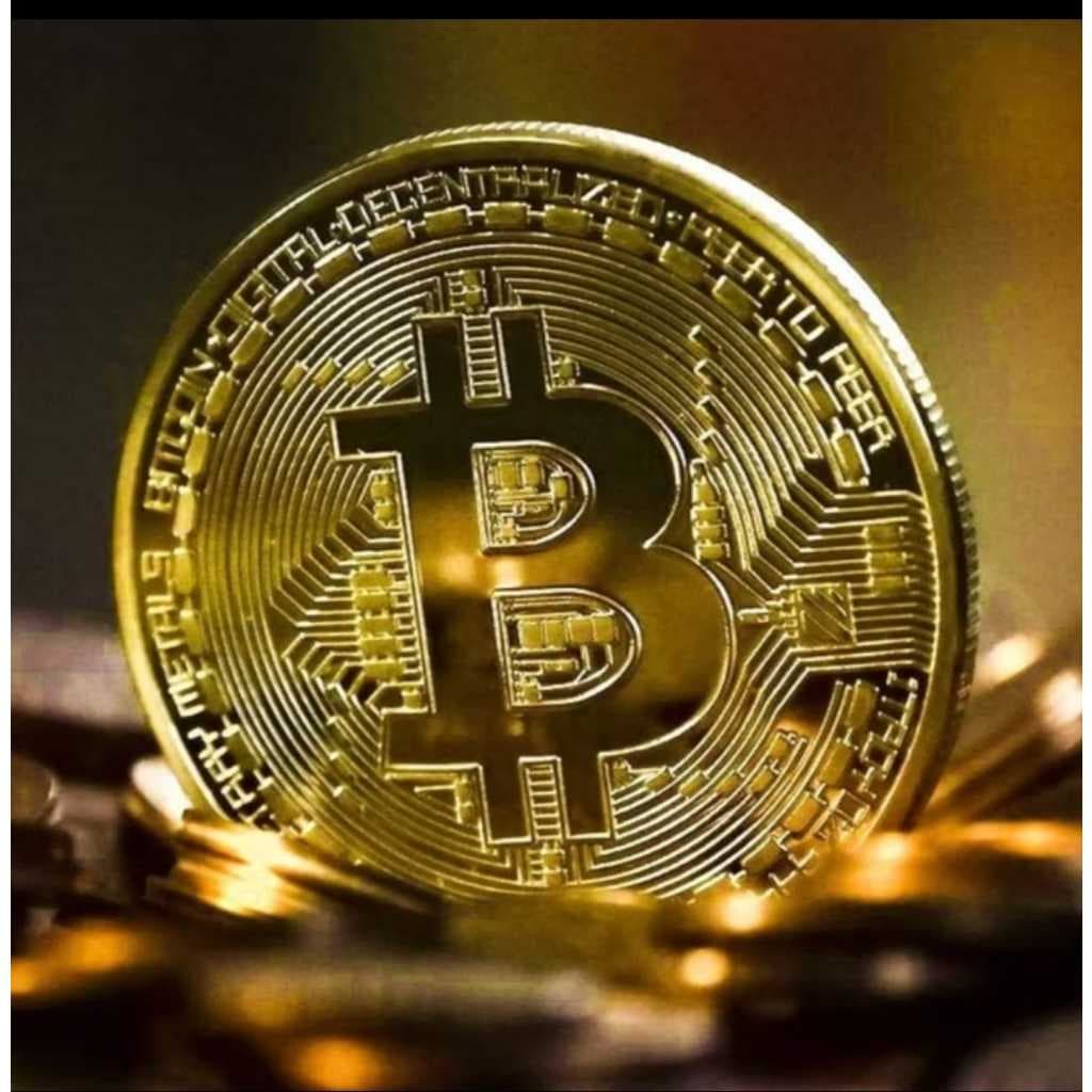 Bitcoin Moeda Física Banhado à Ouro