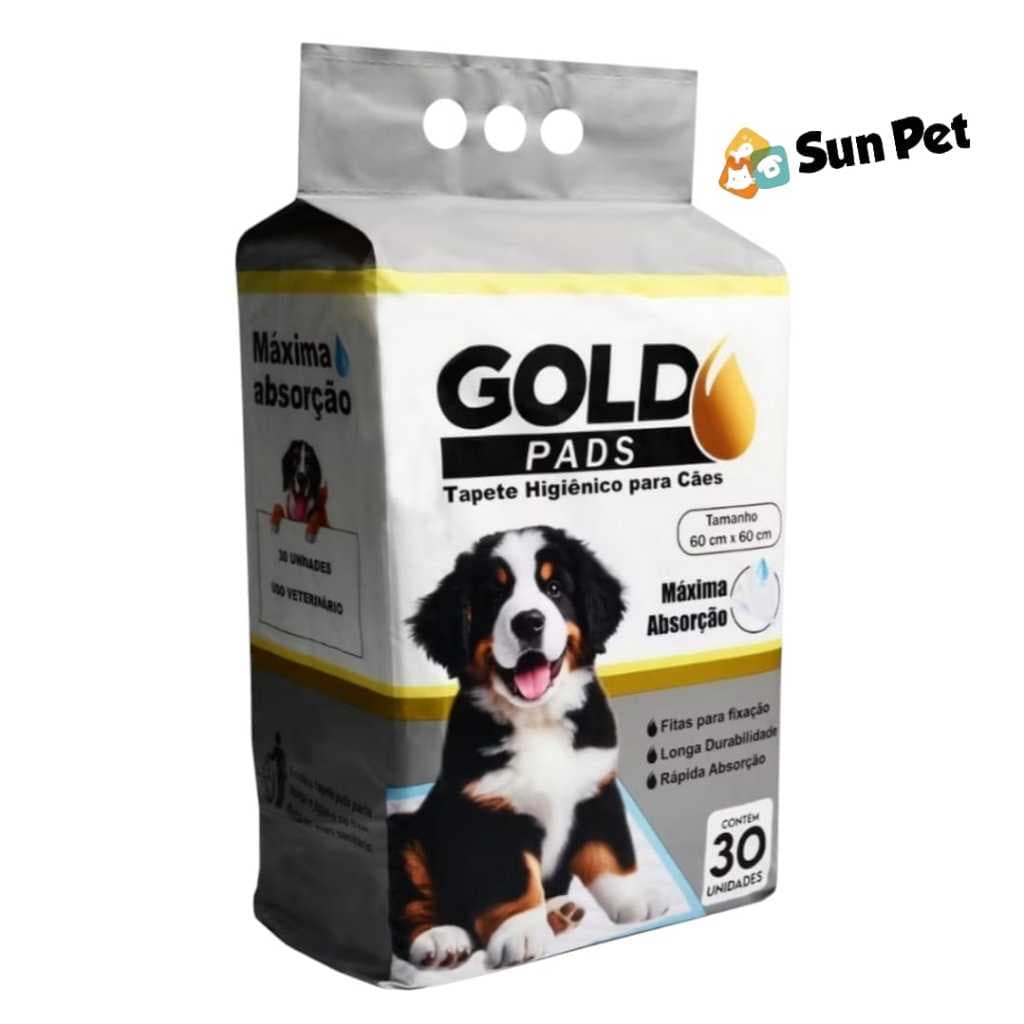 Tapete Higiênico Para Cães Cachorro GOLD PADS Pet C/30 unds 60Cmx60cm PREMIUM ENVIO RÁPIDO