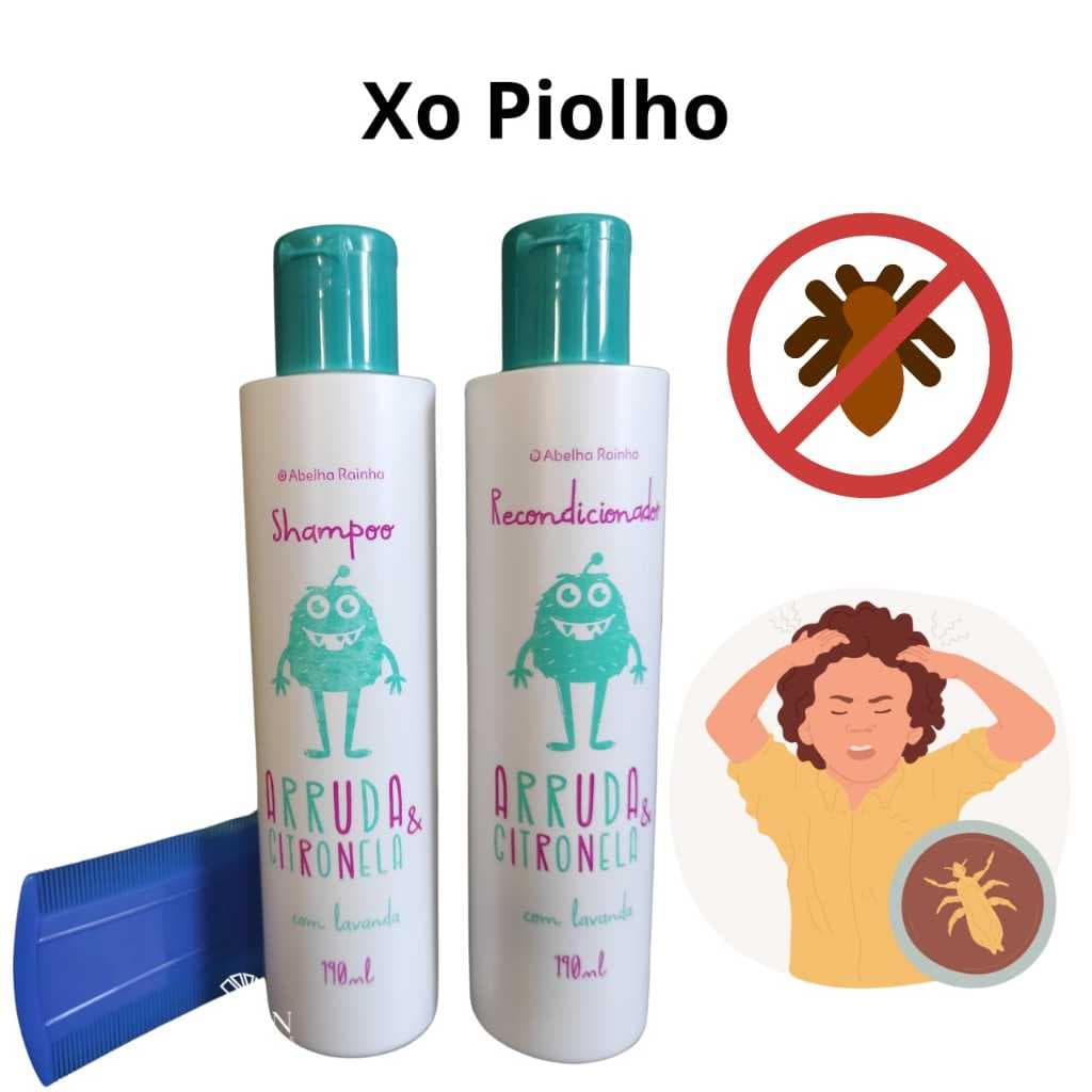 Shampoo +Condicionador mata Piolho Abelha Rainha arruda e citronela
