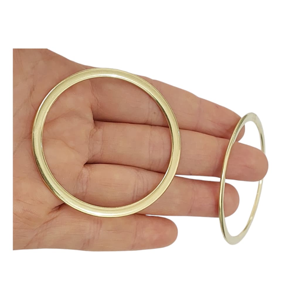 Argola Metal 25mm, 35mm e 50mm Prateada c/ 10und