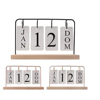 Calendário De Mesa Para Escritório Escrivaninha C/As Plaquinhas Dia Da Semana Mês