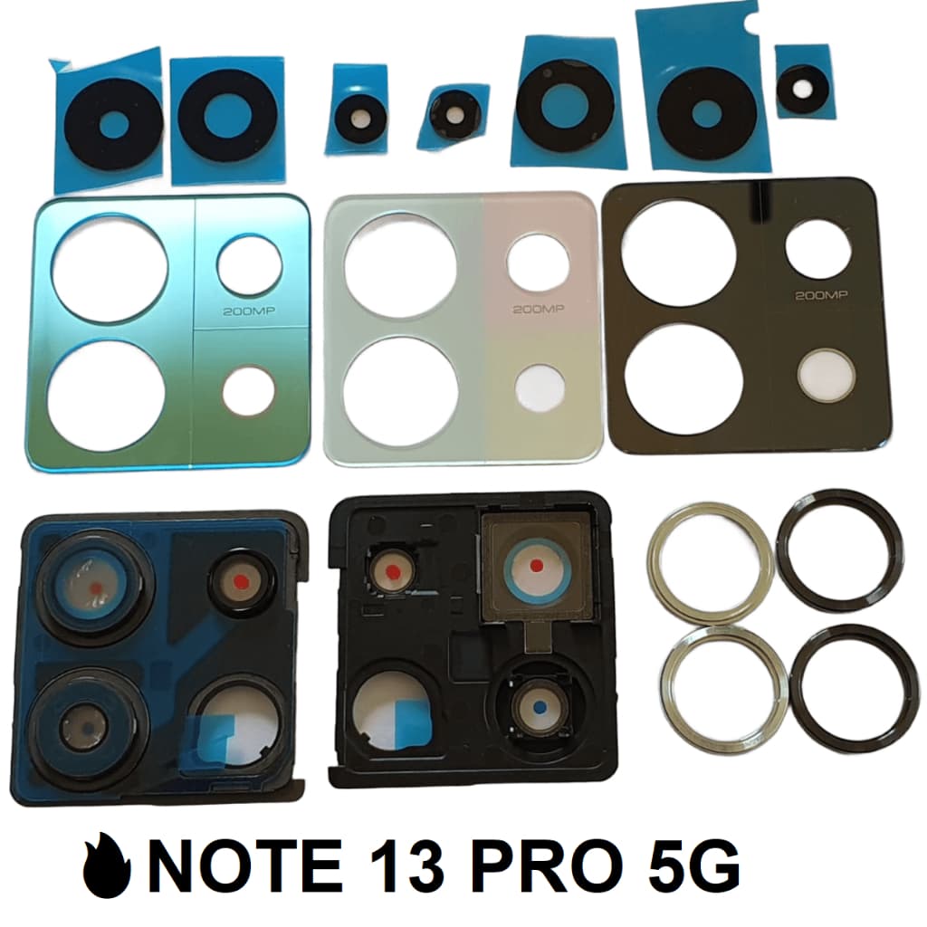 Lente câmera completa com aro moldura e arco para Xiaomi Redmi Note 13 PRO 5G - 2312DRA50G