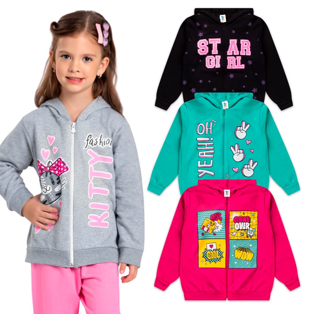 JAQUETA INFANTIL MOLETOM PELUCIADO CASACO INVERNO LANÇAMENTO