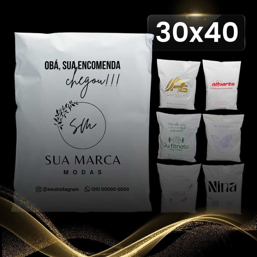 Envelopes de Segurança Personalizados M 30x40 Embalagem Inviolável Para Envio 100/250 Unidades