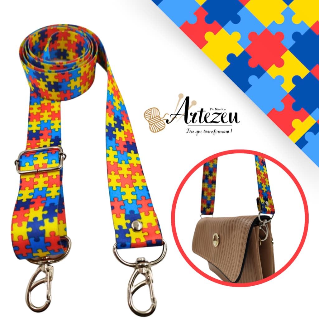 Alça bolsa artesanato, Chaveiro TEA autismo, TEA