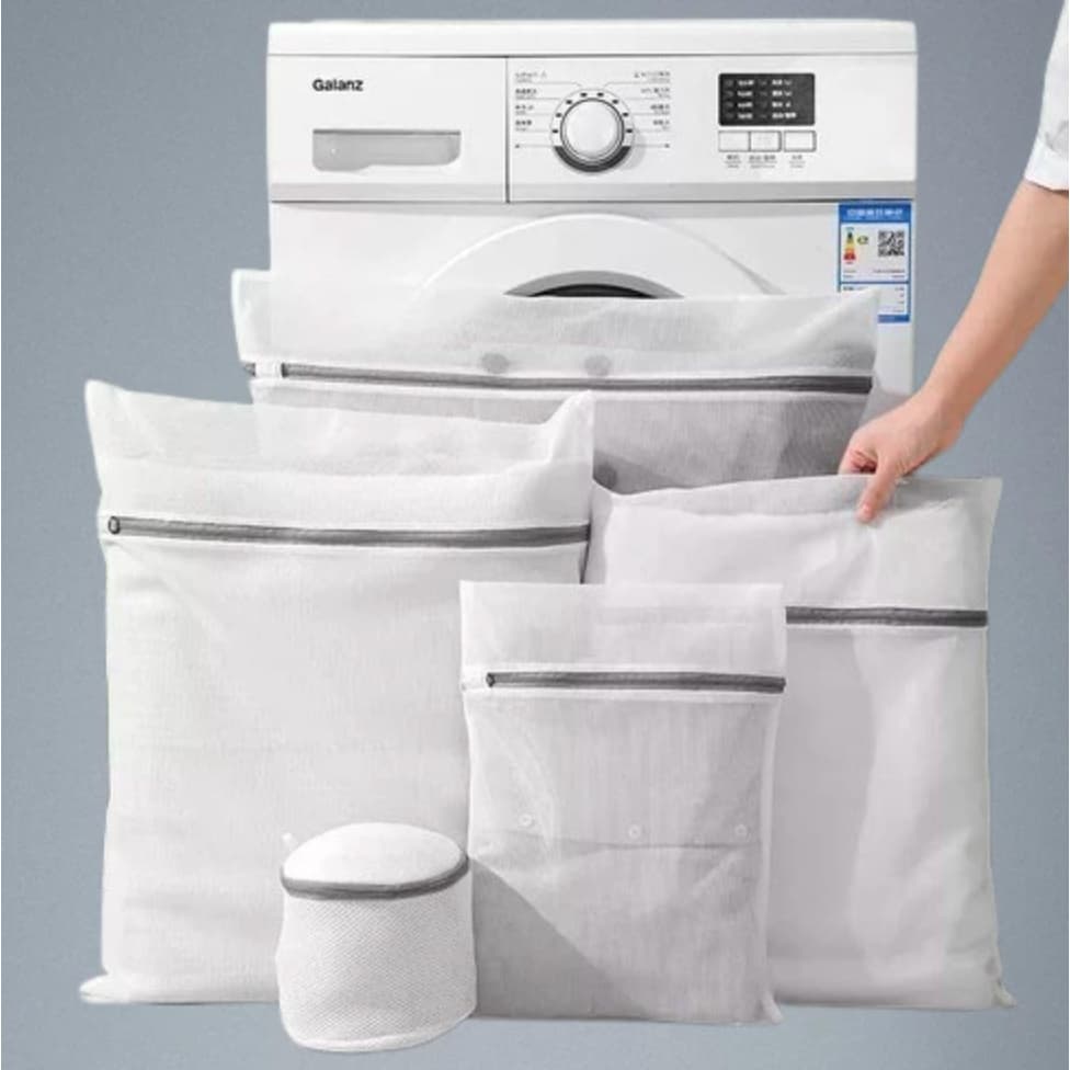 Kit Com 5 Sacos De Lavar Roupas Protetor De Roupa Íntima Lingerie Na Maquina Roupa Especial