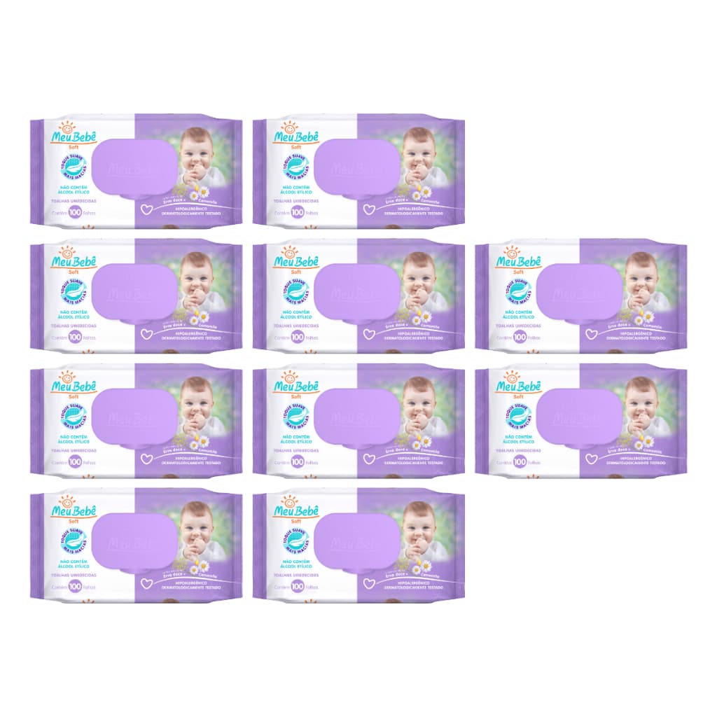 TOALHA UMEDECIDA MEU BEBÊ SOFT 1000 FOLHAS (10UNDX100FLS)