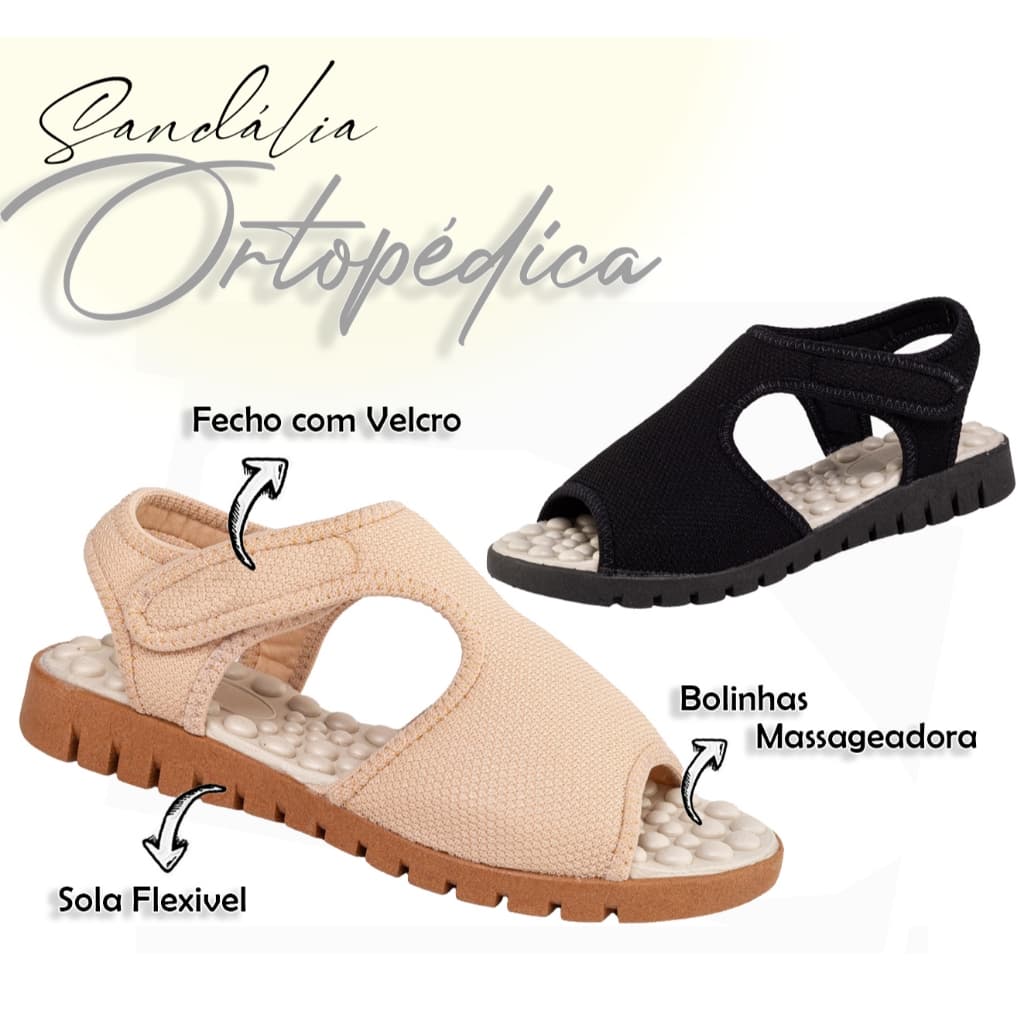Sandália feminino leve e confortável para idoso