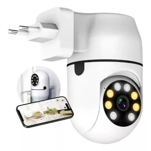 KIT 2 Câmera De Segurança Wifi Ip Tomada Parede 1080P Giratória App Yousee/icsee