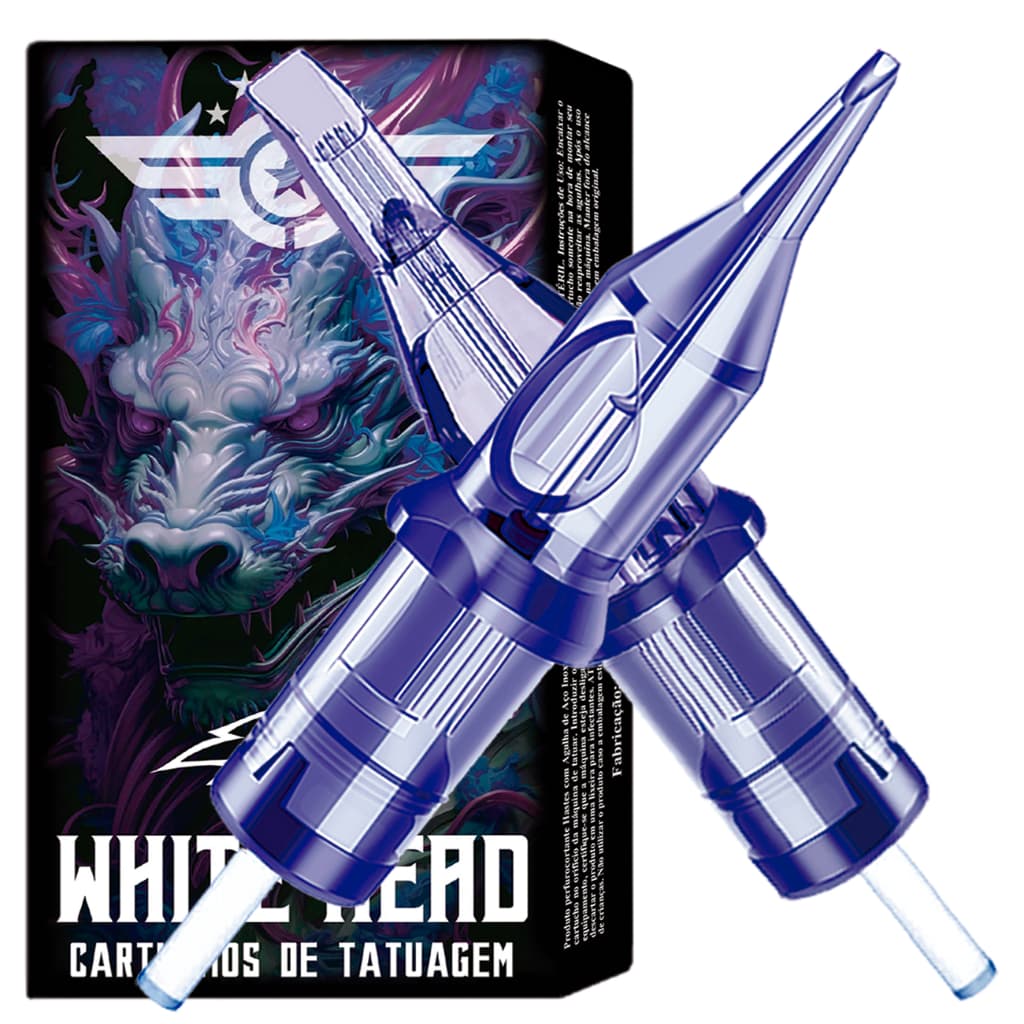 10 Agulhas Cartucho - White Head Todas as Medidas 3/5/7/9/11/13/15