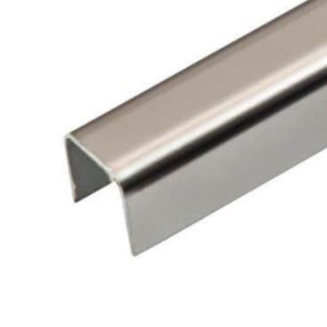 Perfil U 1 Metro p/ Vidro de 08mm,07mm,10mm,12mm,15mm,19mm ( Trilho ) INOX 304