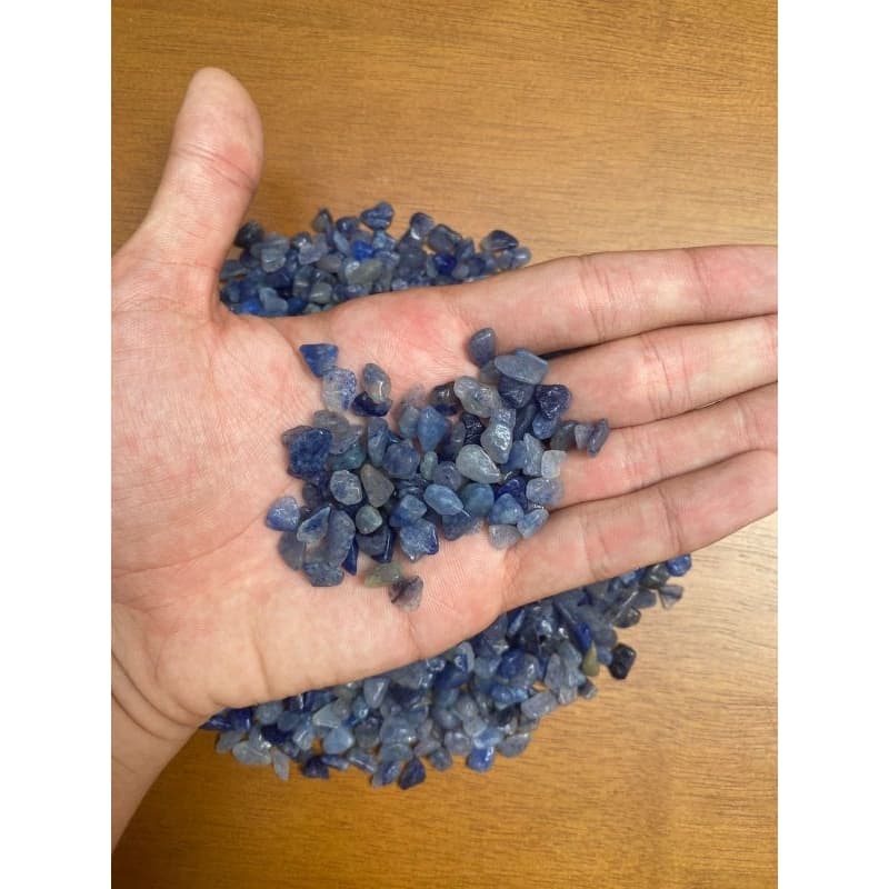 Pedra Cascalho Quartzo Azul Natural Tamanho médio Aproximado de 4 MM à 8 MM