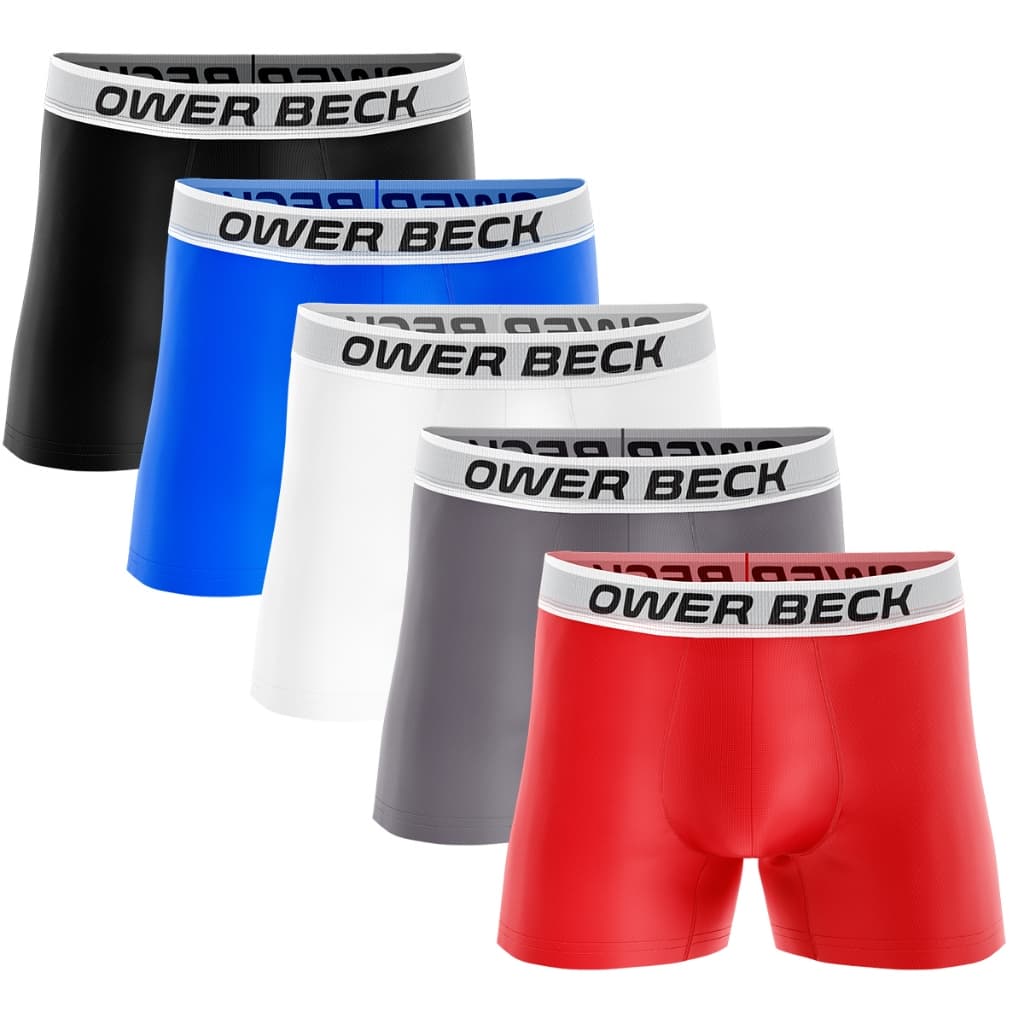5 Cuecas Boxer Box Lisa Microfibra Masculina Com Forro