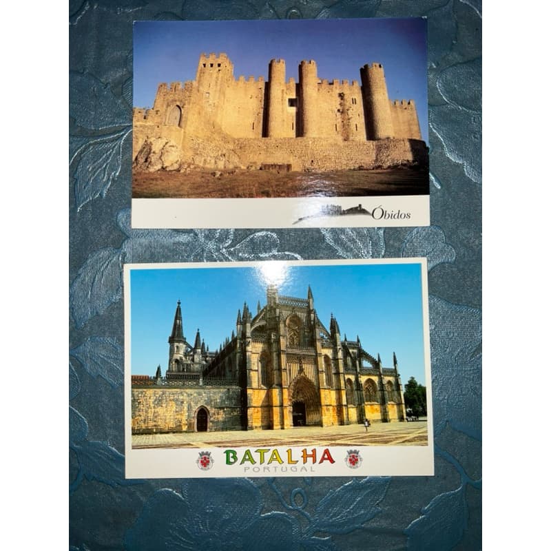 2 cartões postais de portugal Batalha e Obidos