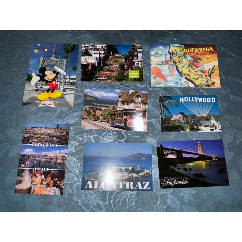8 cartões postais california usa eua cartão postal