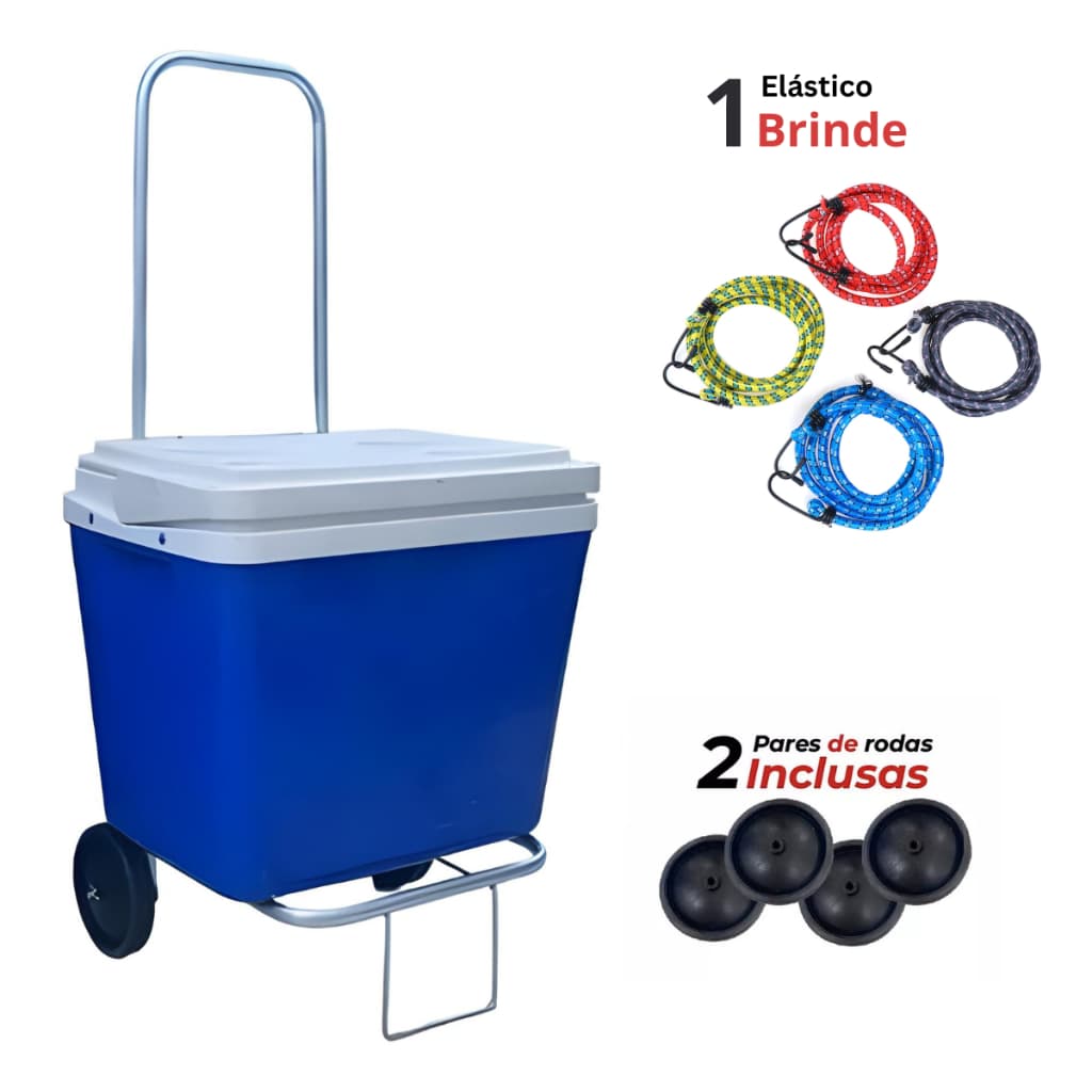 Carrinho de Mão Para Carga Maleiro Cooler Dobrável + Elástico + 2 Rodas de Brinde