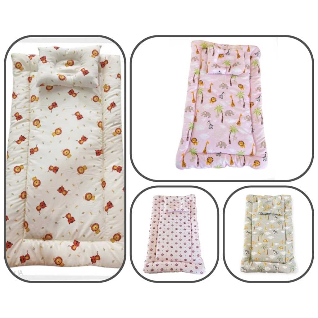 Colchonete com Travesseiro Para Carrinho e Berço Bebe Unissex  Ideal para recém Nascido e Bebe