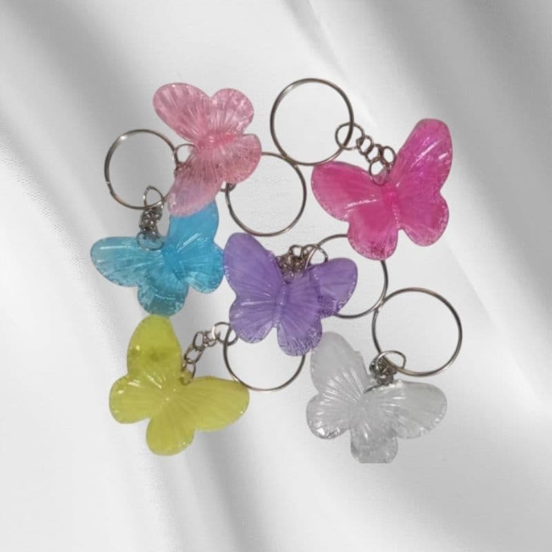 Chaveiros de Borboleta Coloridas – Embalados Individualmente