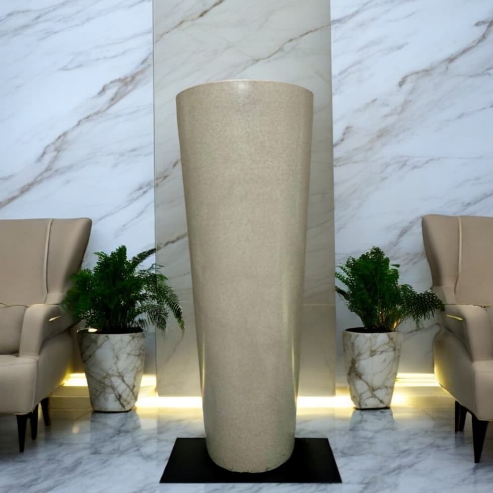 Vaso para Plantas Cone Ibiza Vietnamita Decorativo Moderno Brilhante 68cmm