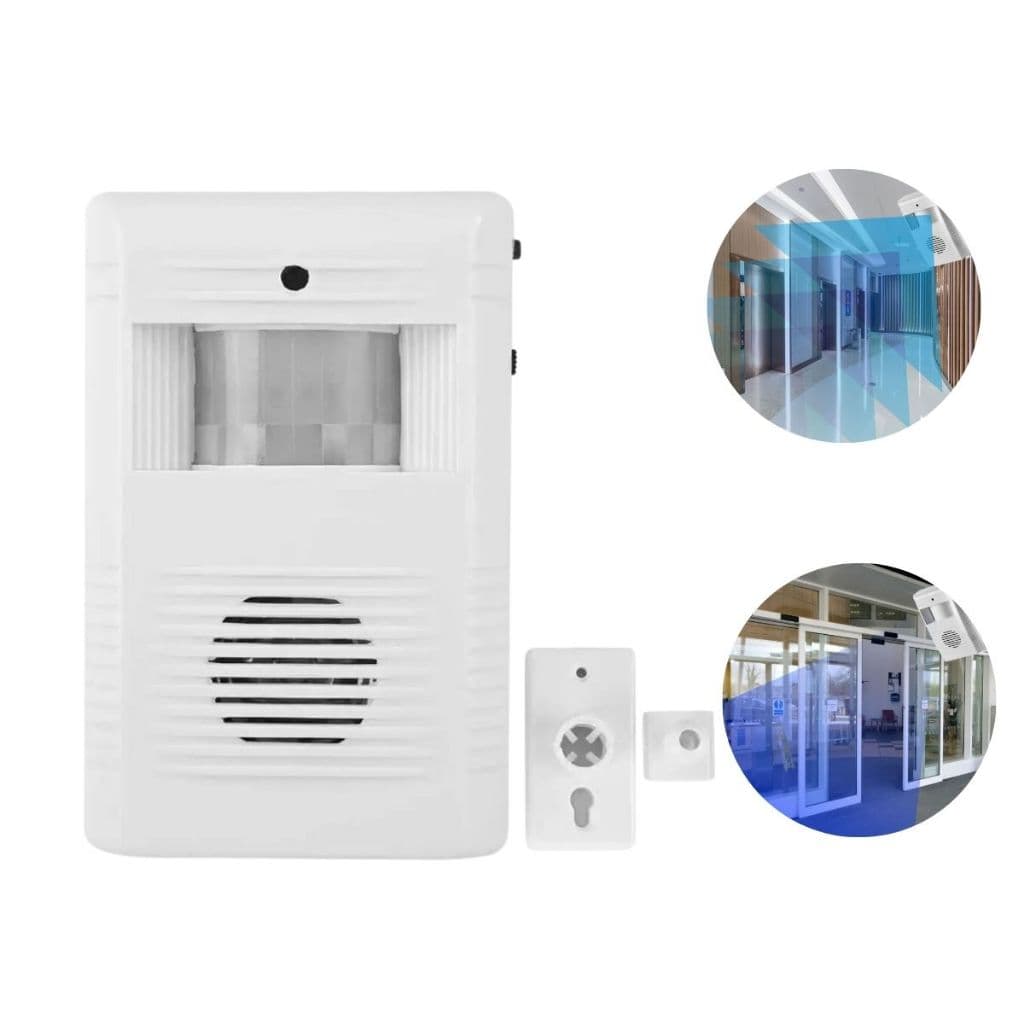 Sensor De Presença Anunciador Sonoro Ajustável Campainha Com Suporte de Instalação