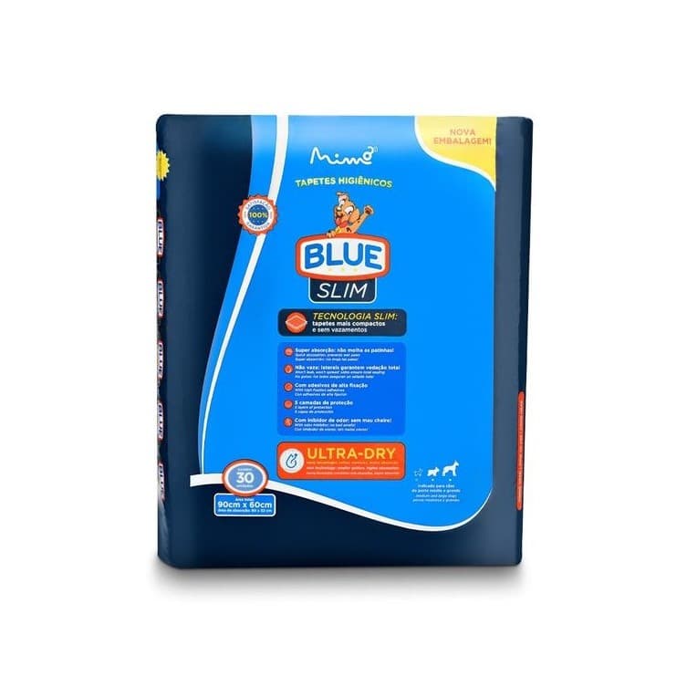 Tapete Higiênico Blue Slim 90x60cm 30 unidades