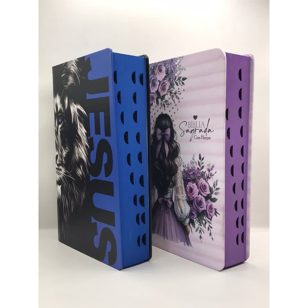 Kit 2 Bíblias  Sagrada Tamanho Grande Capa Dura Com Harpa Palavras de Jesus em Vermelho