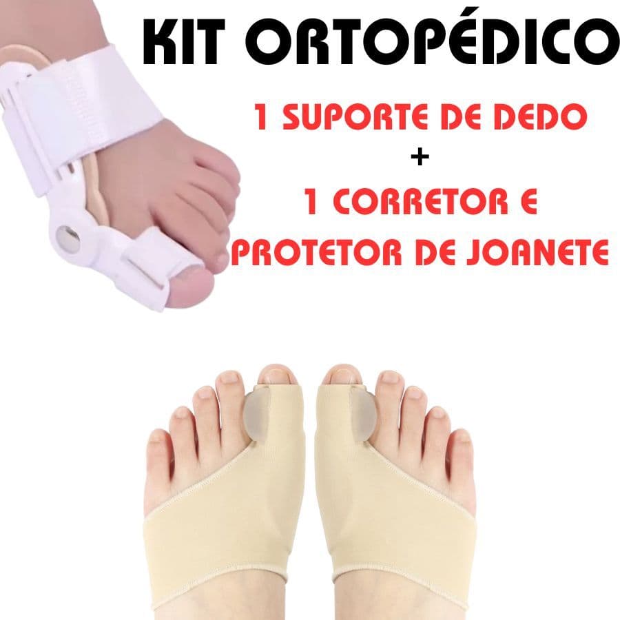 Kit Ortopédico Com 1 Corretor e Protetor de Joanete  E 1 Suporte De Dedo Alívio Bem Estar Útil