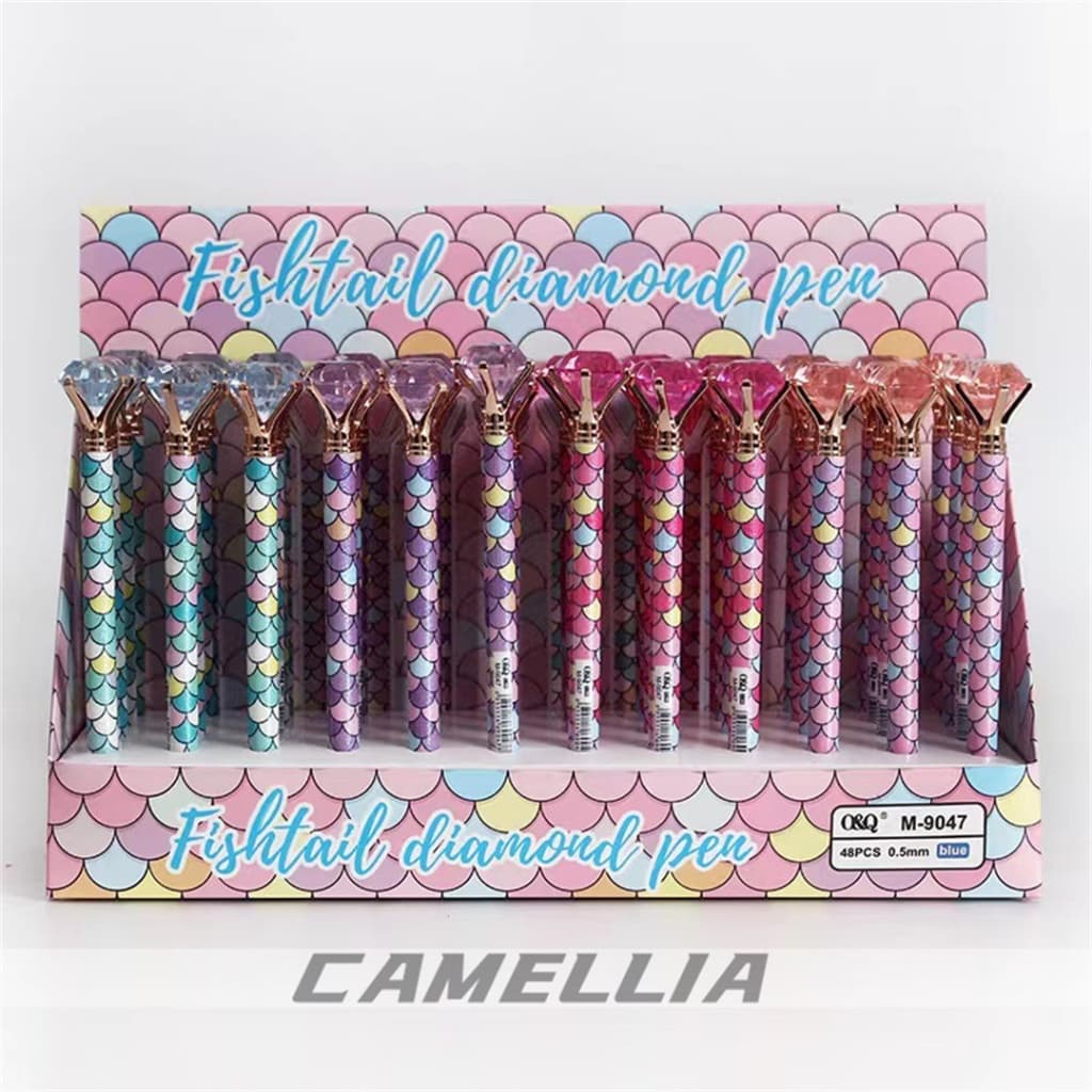 Kit de 4/8/12 Peças Caneta Gel com Escamas de Sereia e Diamante