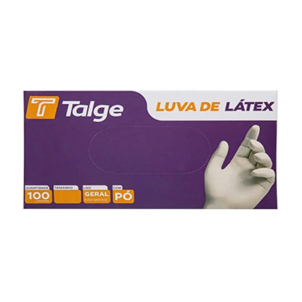 kit 5 Luva descartável Látex com Pó 5 caixinhas Talge