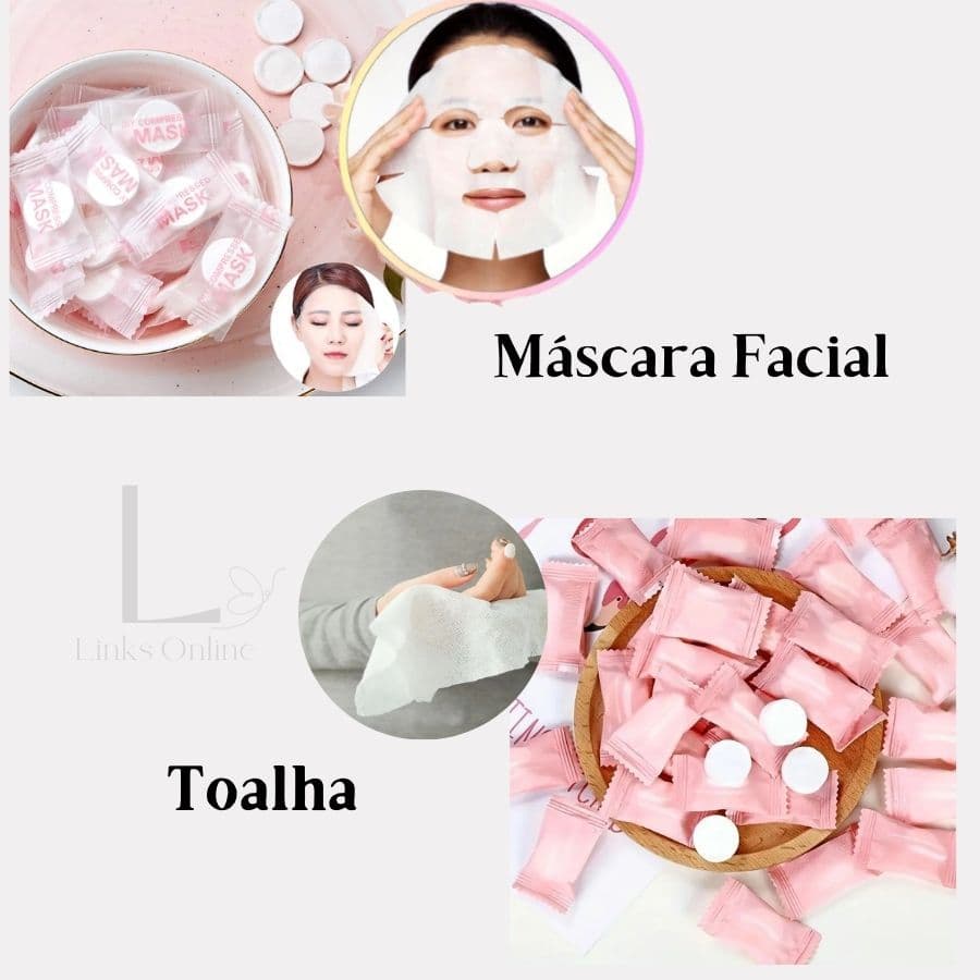 Kit 150 Uni Máscaras Faciais ou toalhas  Comprimidas Para Tratamento de Beleza