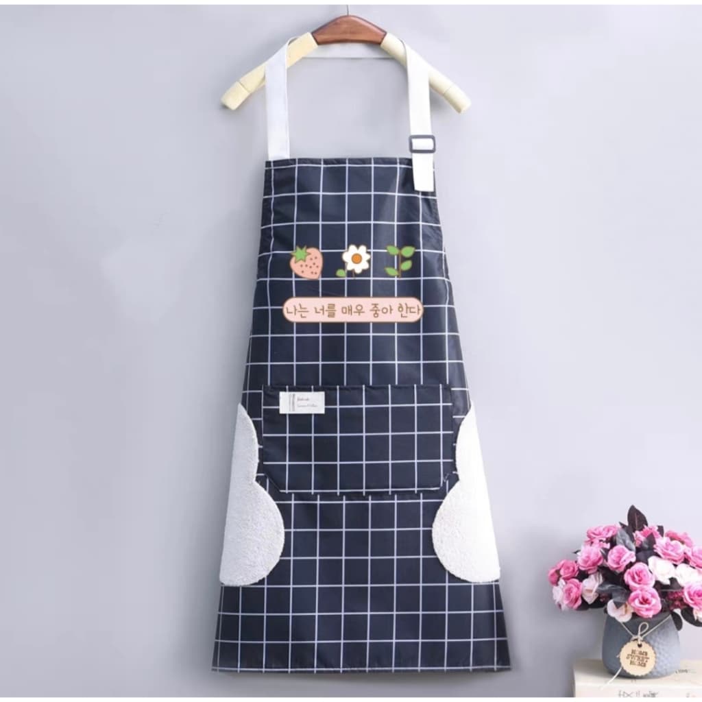 Avental de Cozinha PVC Impermeável em PVC com Bolso Duplo 68*69cm