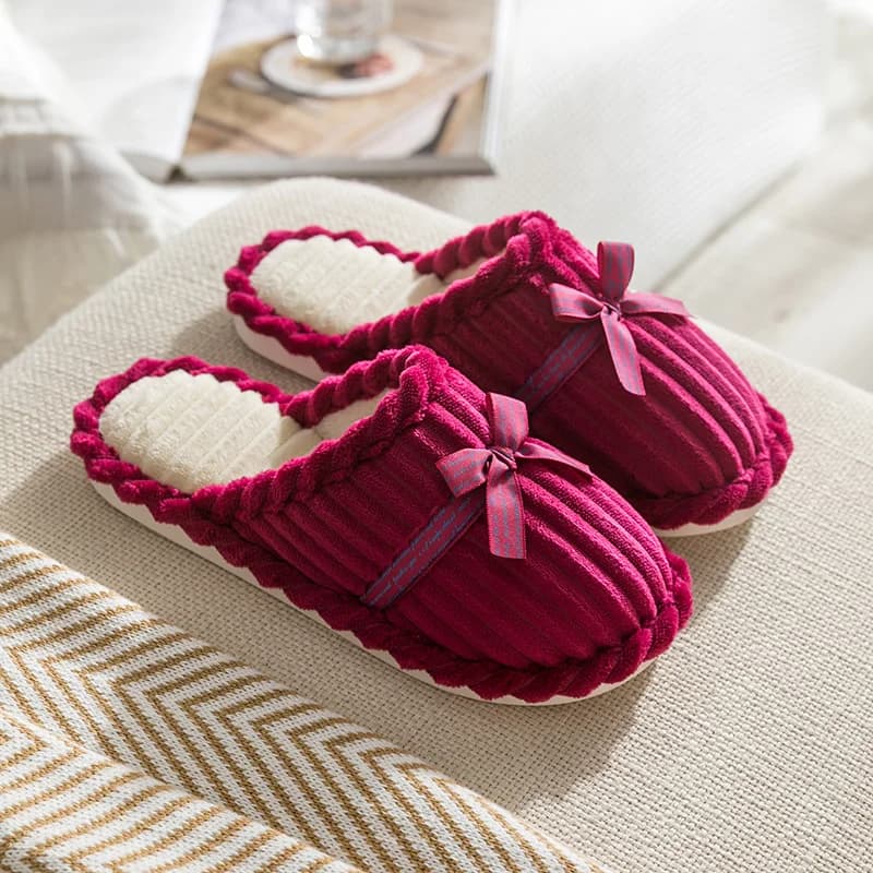 Pantufa Feminina Antiderrapante com Laço Luxo