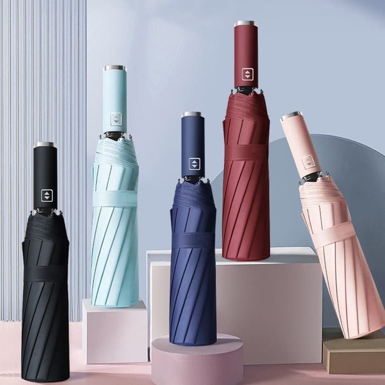 10 Hastes Guarda Chuva Automático Sombrinha Grande Proteção Solar UV Reforçado Dobrável Envio Imediato colorido
