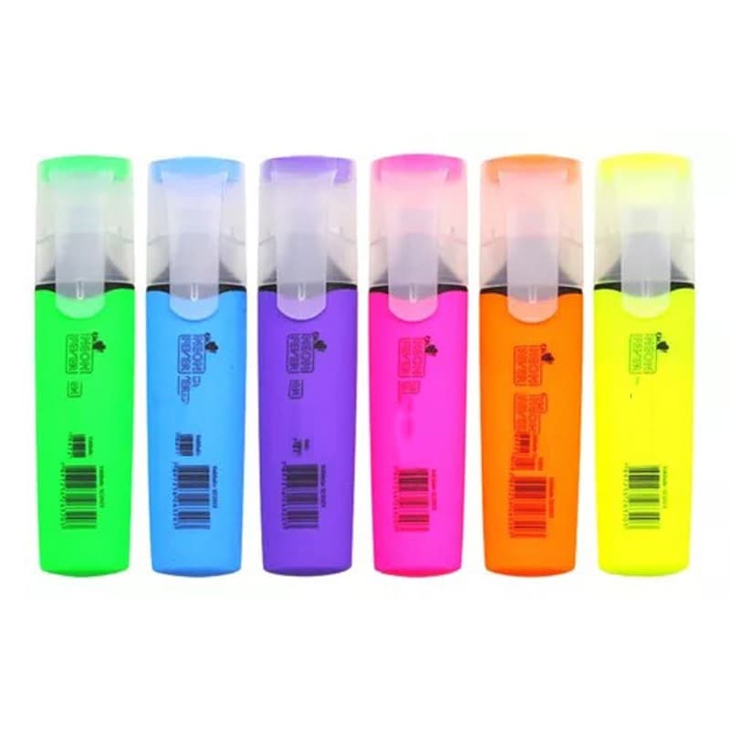 Kit 6 Caneta Marca Texto Teen - 6 cores Neon : lilás, rosa, laranja, amarelo, azul e verde.Tinta de alta durabilidade
