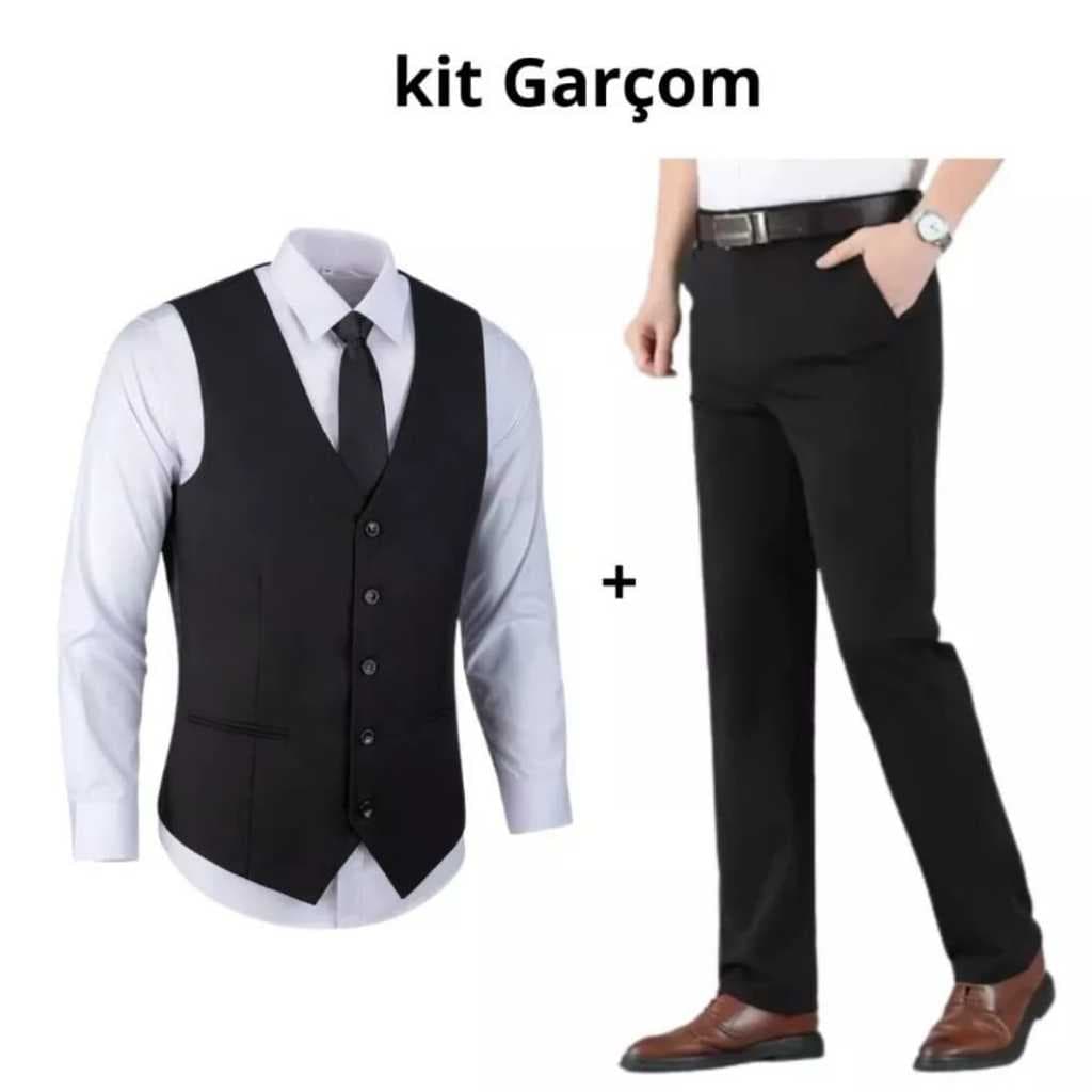 KIT GARÇOM COLETES E CALÇAS