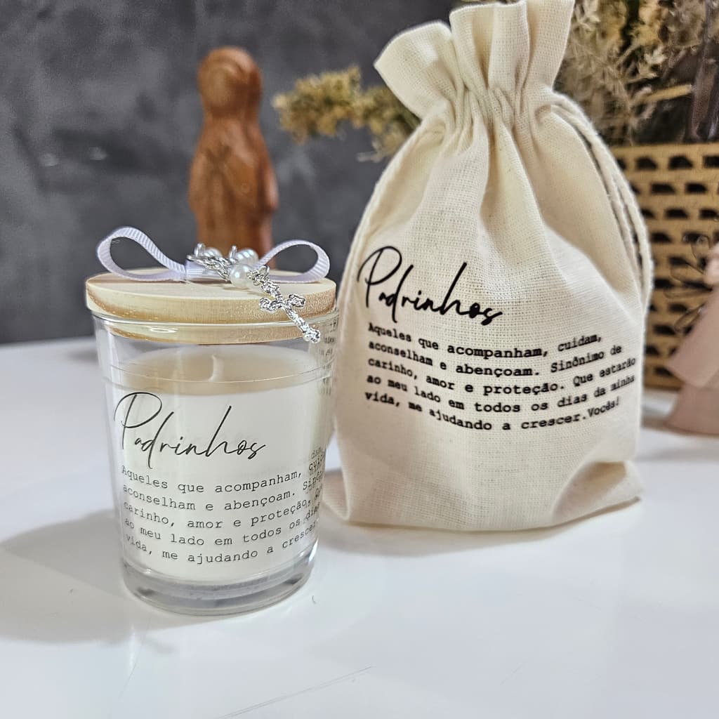 Lembrancinha Vela mini copo  Personalizada Significado Padrinhos 70g
